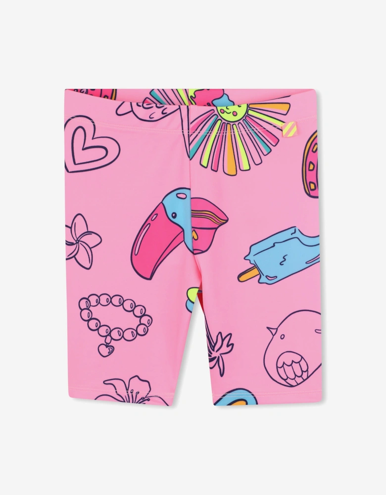 Billieblush Girls Tropical Cycling Shorts in Pink