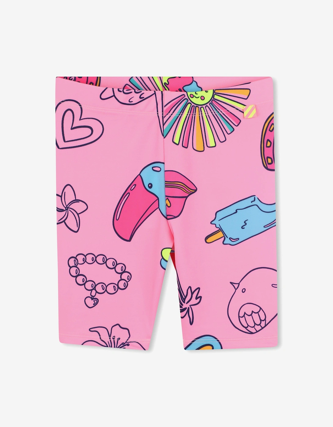 Billieblush Girls Tropical Cycling Shorts in Pink, 5 of 4