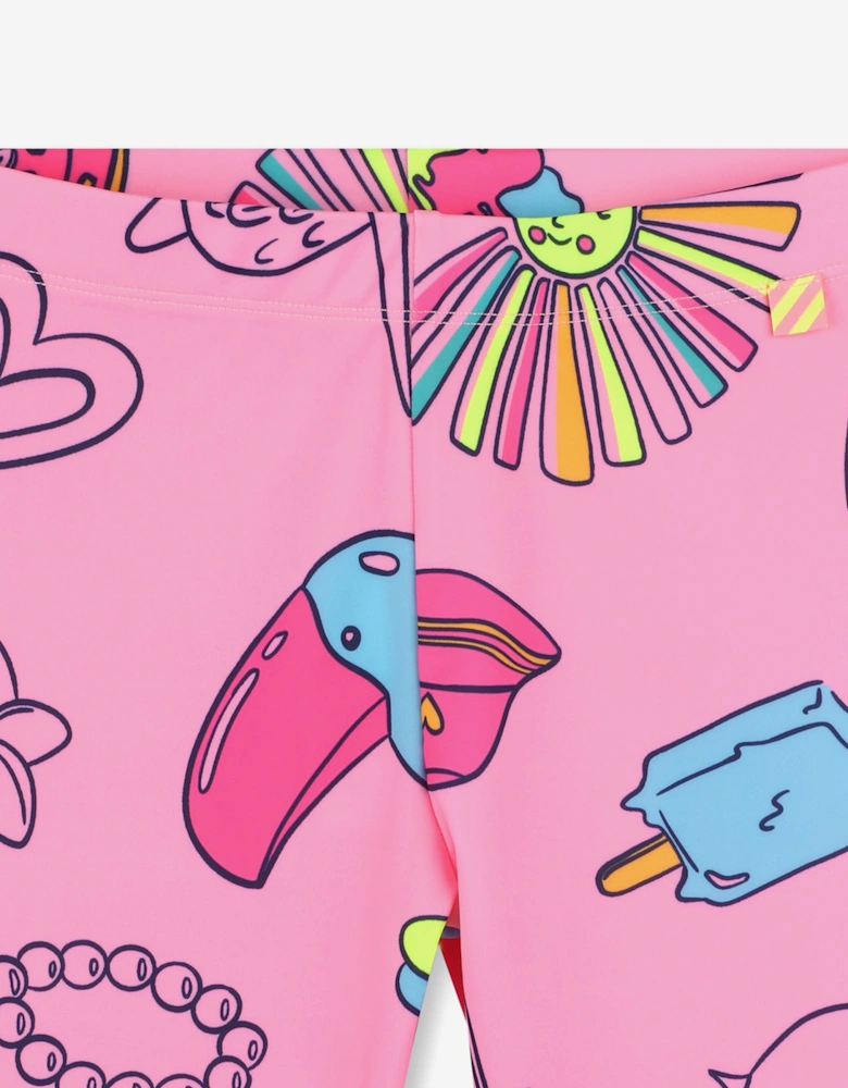 Billieblush Girls Tropical Cycling Shorts in Pink
