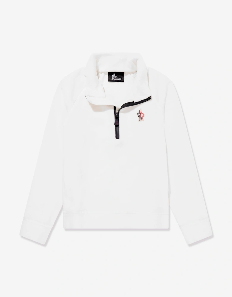 Enfant Kids Grenoble Half Zip Sweatshirt in White