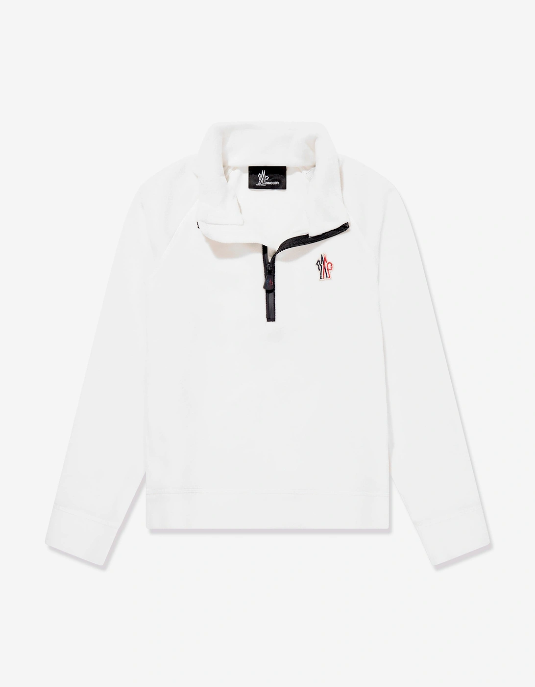 Enfant Kids Grenoble Half Zip Sweatshirt in White, 5 of 4