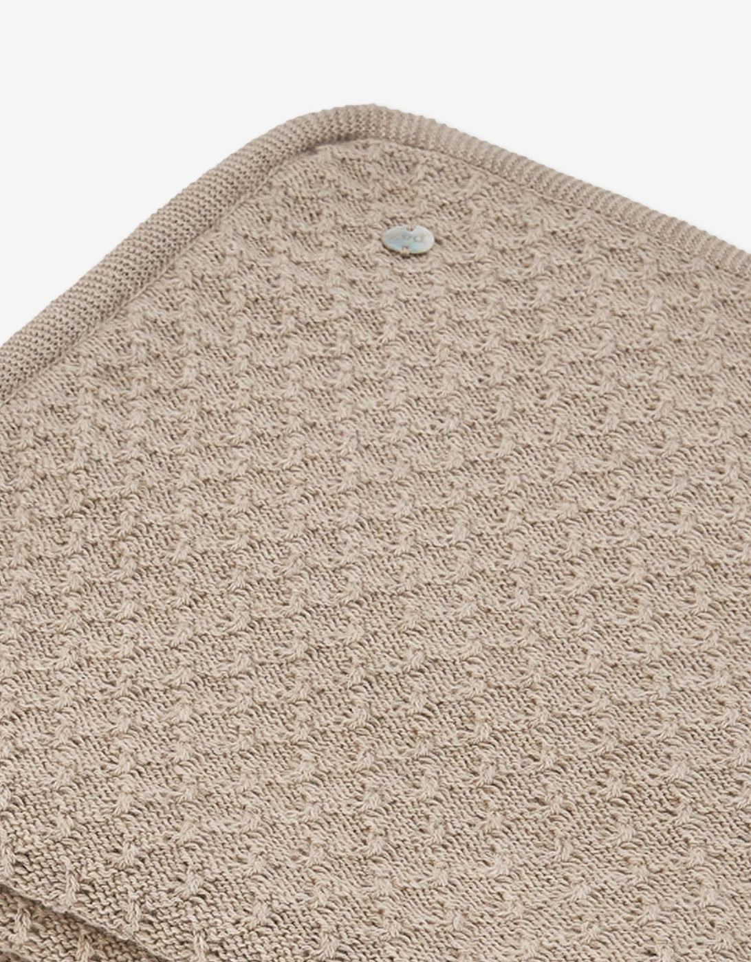 Baby Knitted Blanket in Beige (98cm)