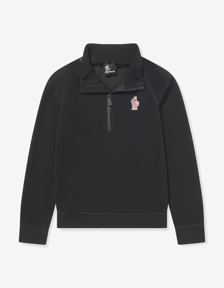 Enfant Kids Grenoble Half Zip Sweatshirt in Black
