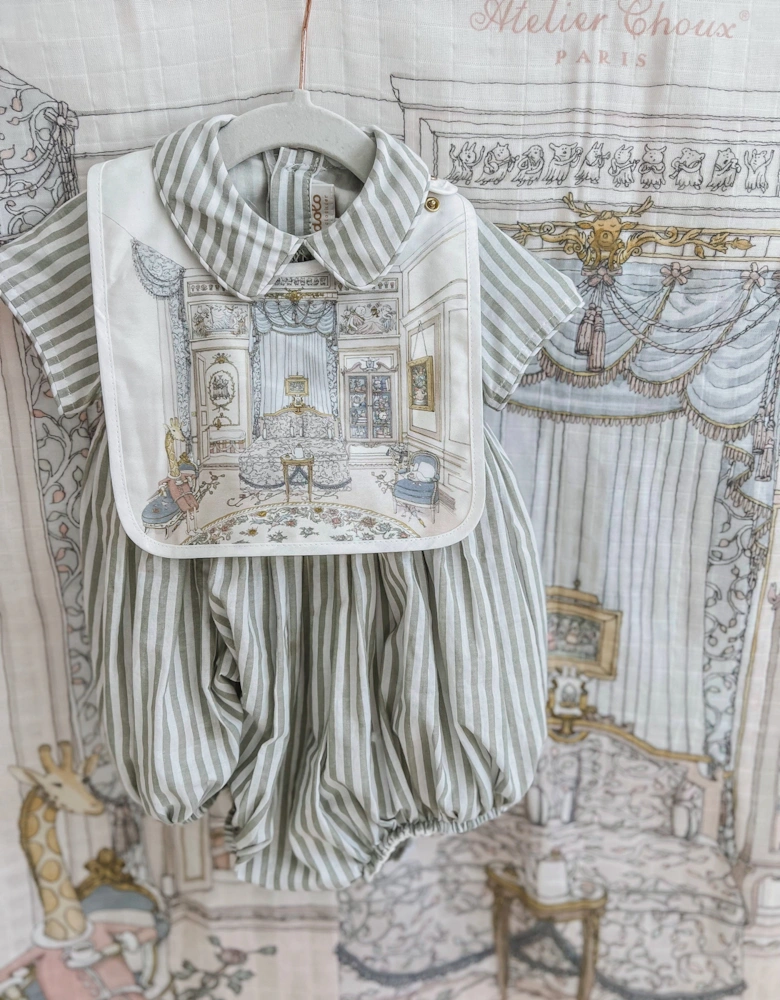 Baby French Bedroom Satin Bib in Multicolour