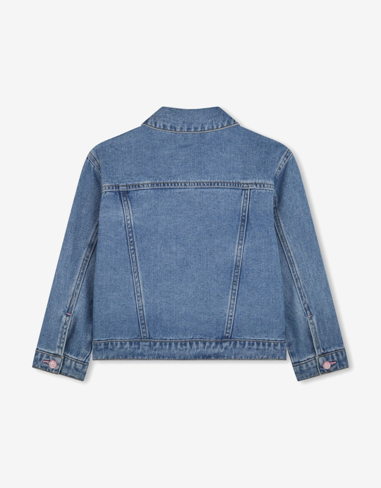 Billieblush Girls Sequin Pocket Denim Jacket in Blue