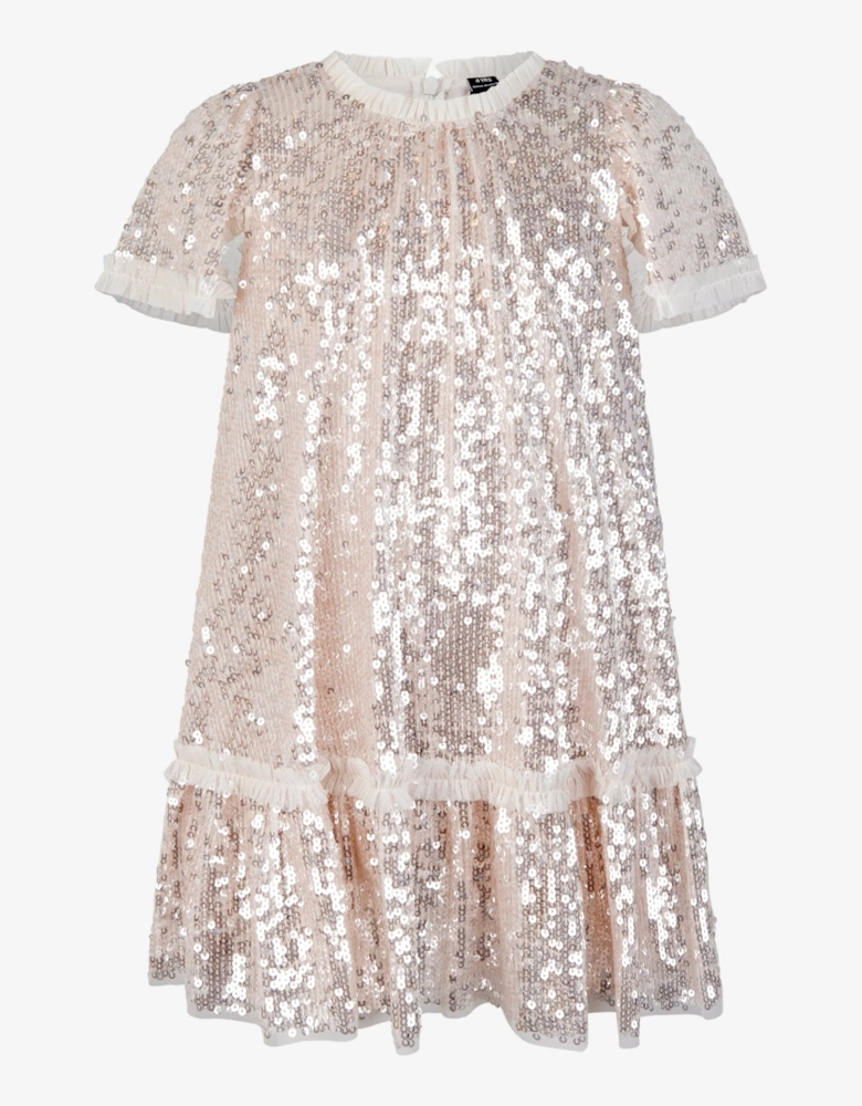 Girls Mila Gloss Dress in Cream