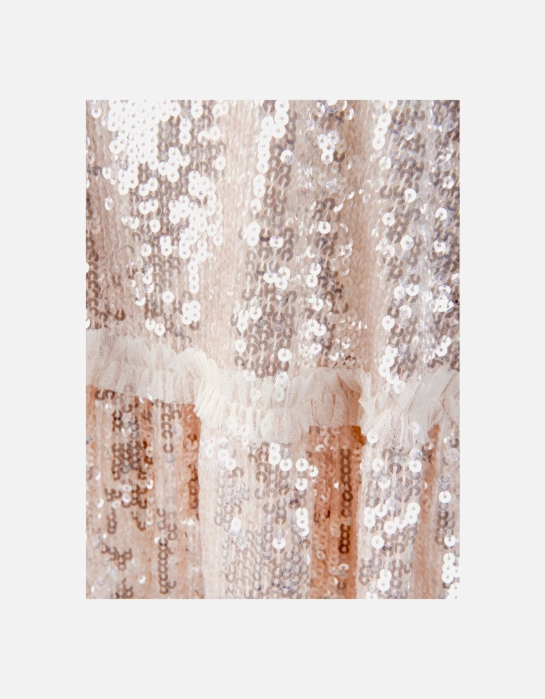 Girls Mila Gloss Dress in Cream