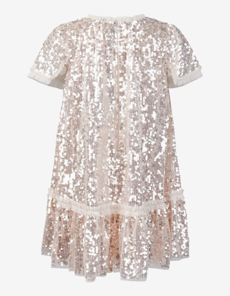 Girls Mila Gloss Dress in Cream