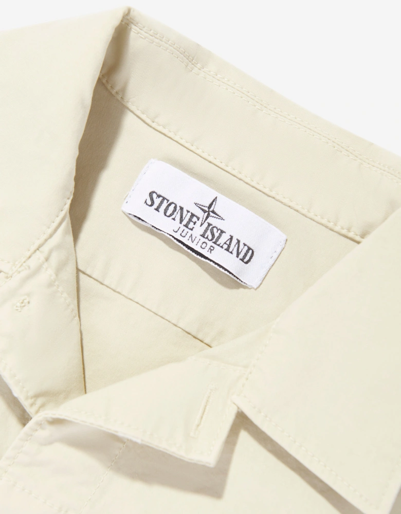 Boys Logo Pocket Shirt in Beige