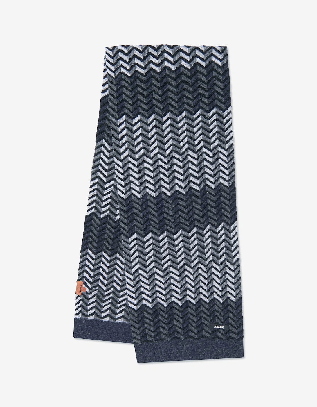 Boys Wool Zigzag Scarf in Black, 6 of 5