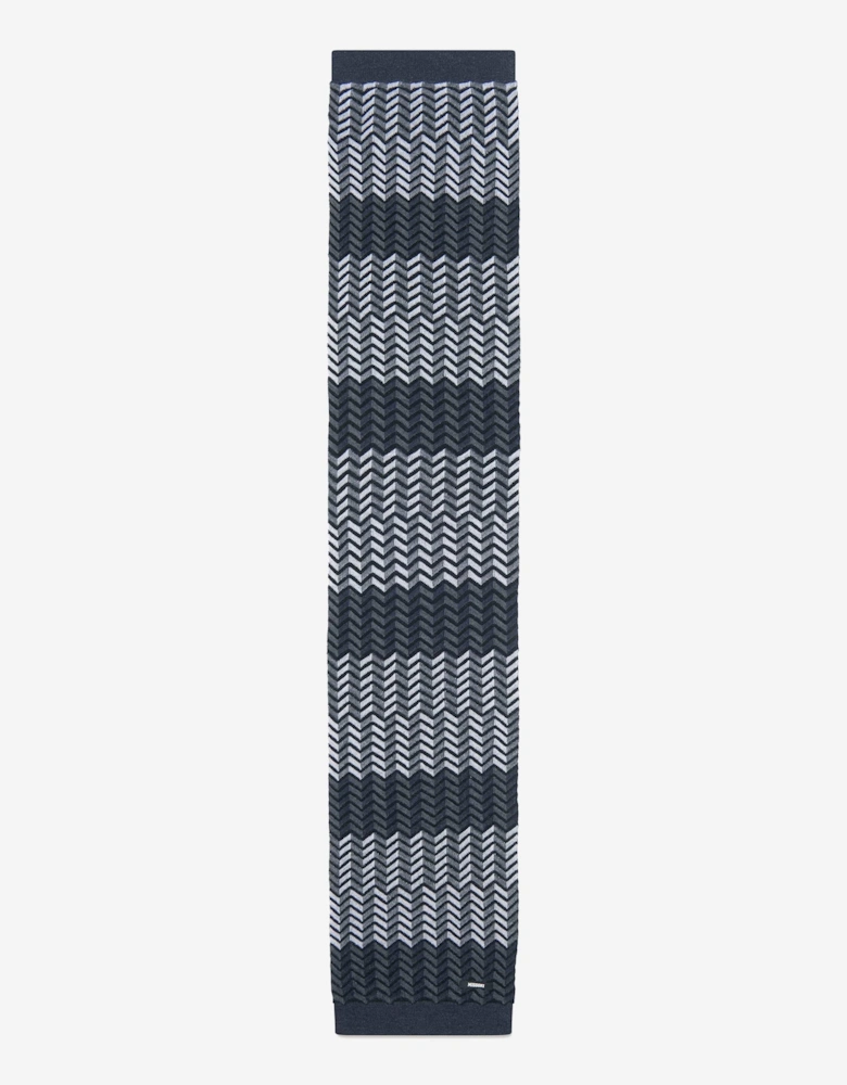 Boys Wool Zigzag Scarf in Black