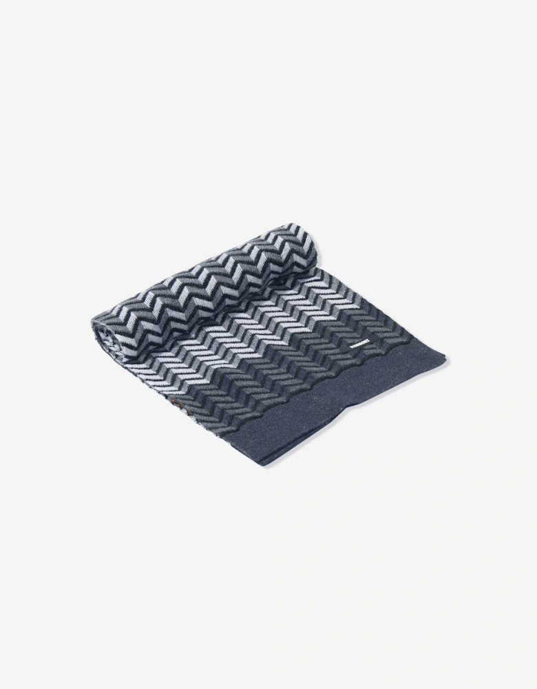 Boys Wool Zigzag Scarf in Black