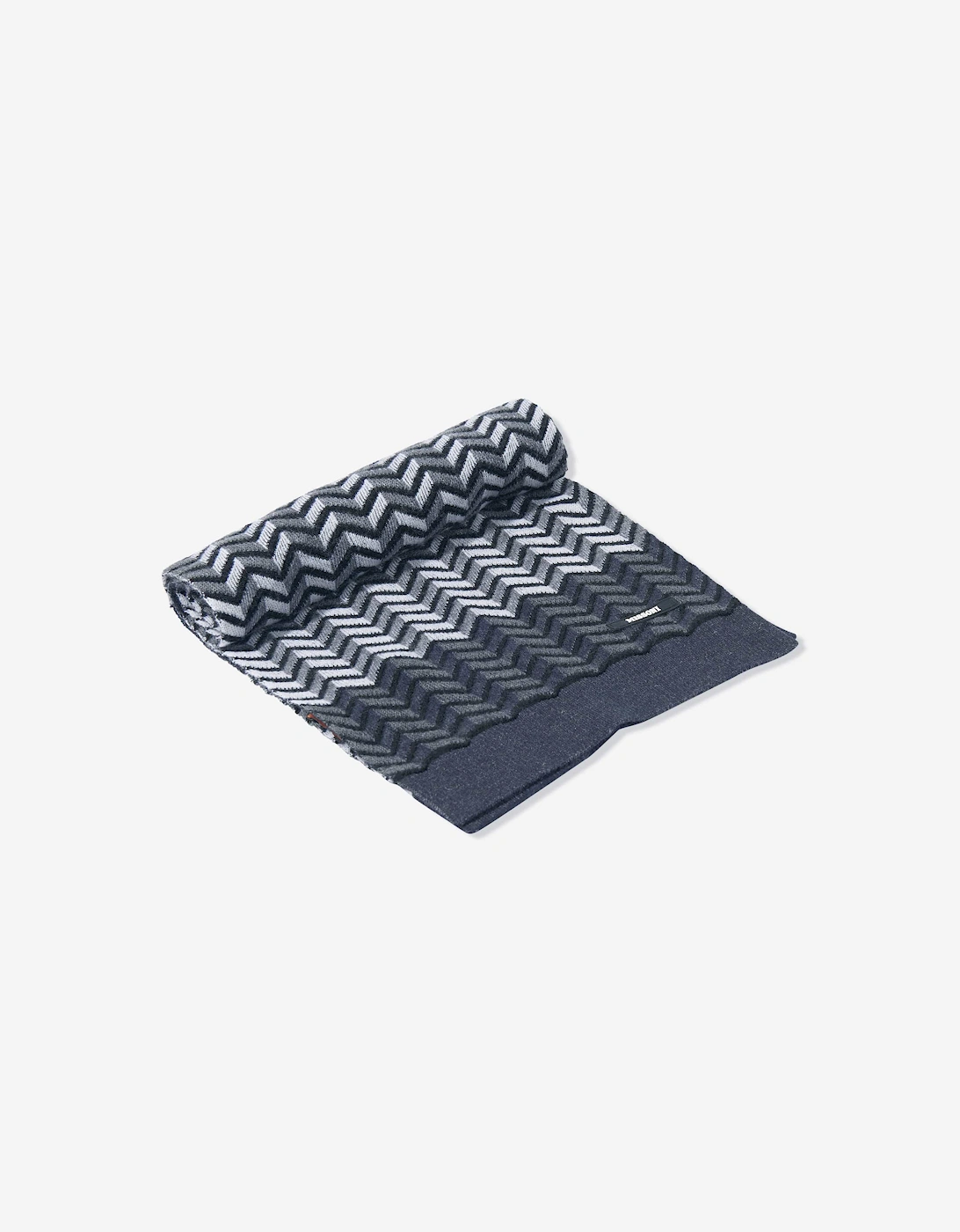 Boys Wool Zigzag Scarf in Black