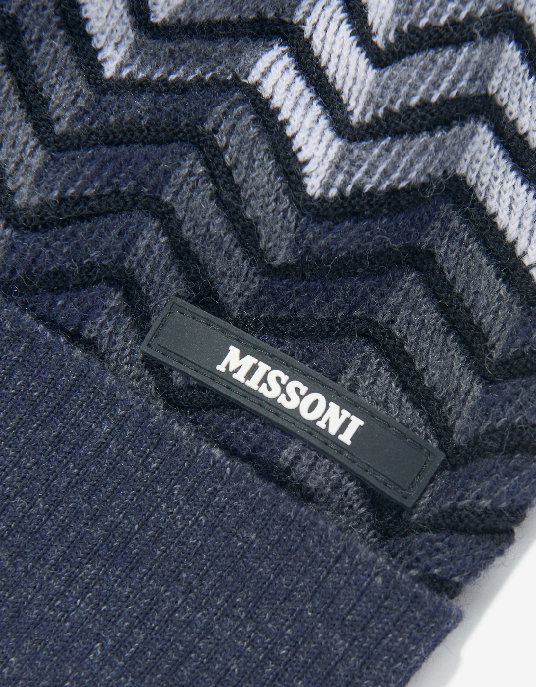 Boys Wool Zigzag Bobble Hat in Black