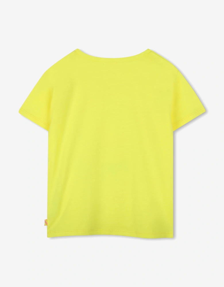 Billieblush Girls Sequin Illustrated T-Shirt in Yellow