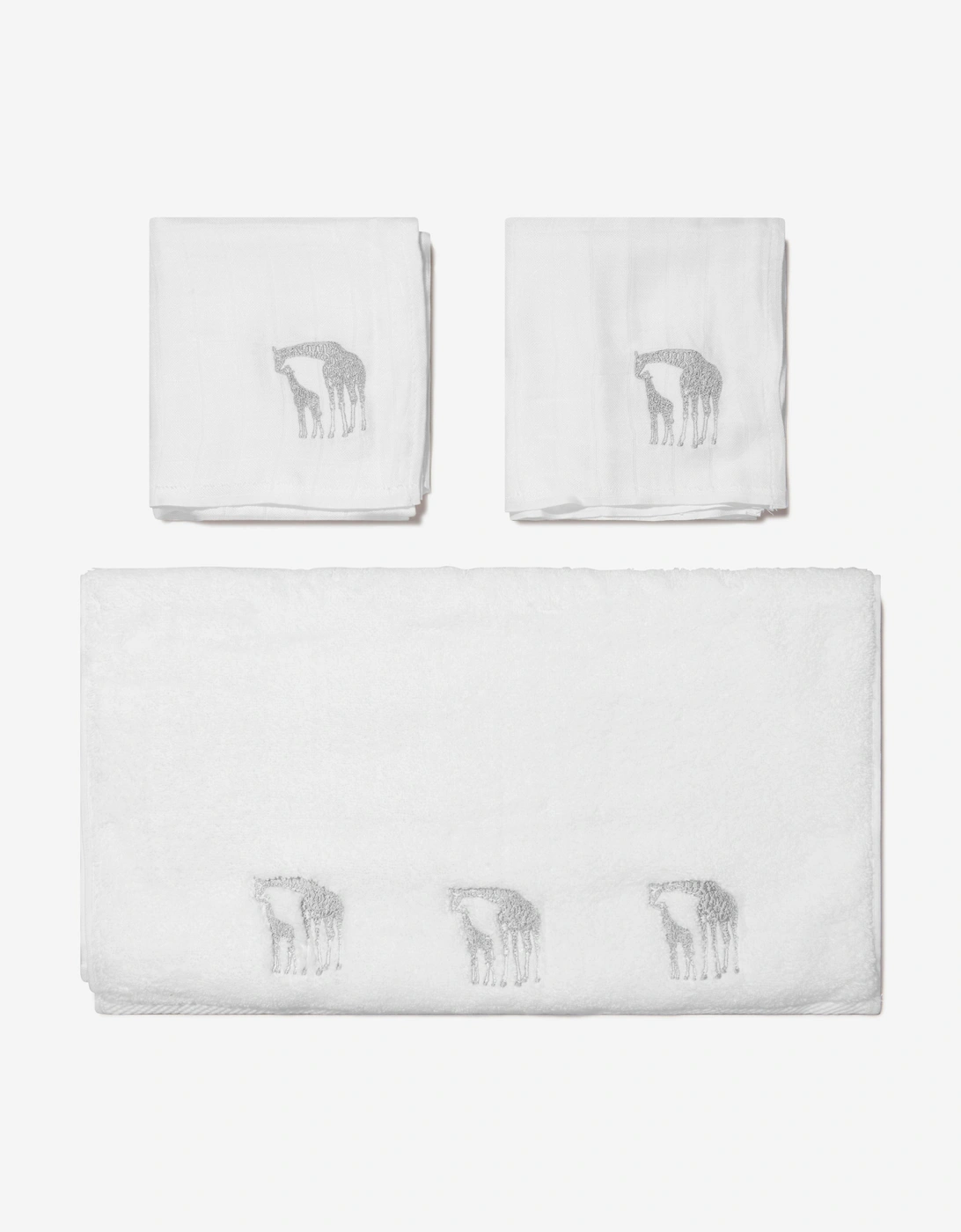 Kids Organic Cotton Giraffe Muslin Bathrobe And Towel Set, 5 of 4