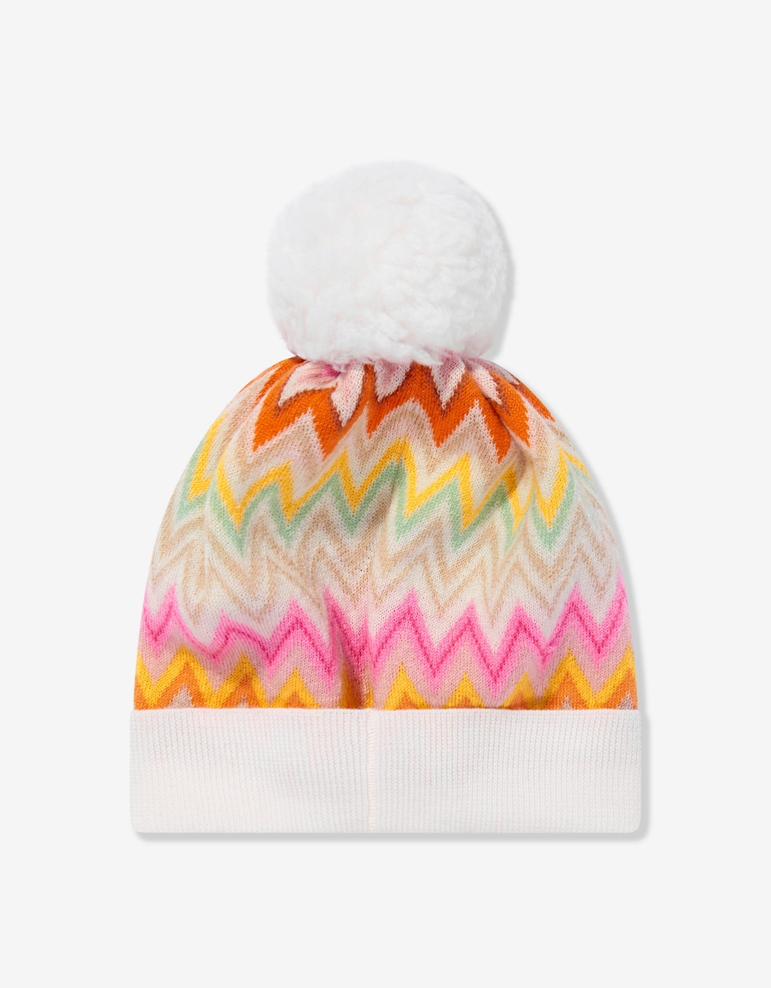 Girls Zigzag Bobble Hat in Multicolour