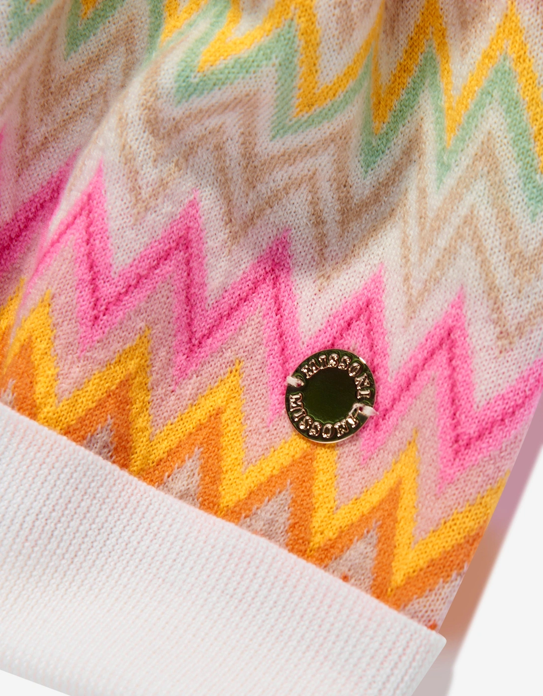 Girls Zigzag Bobble Hat in Multicolour