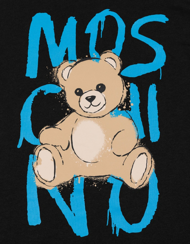 Kids Teddy Bear Logo T-Shirt in Black