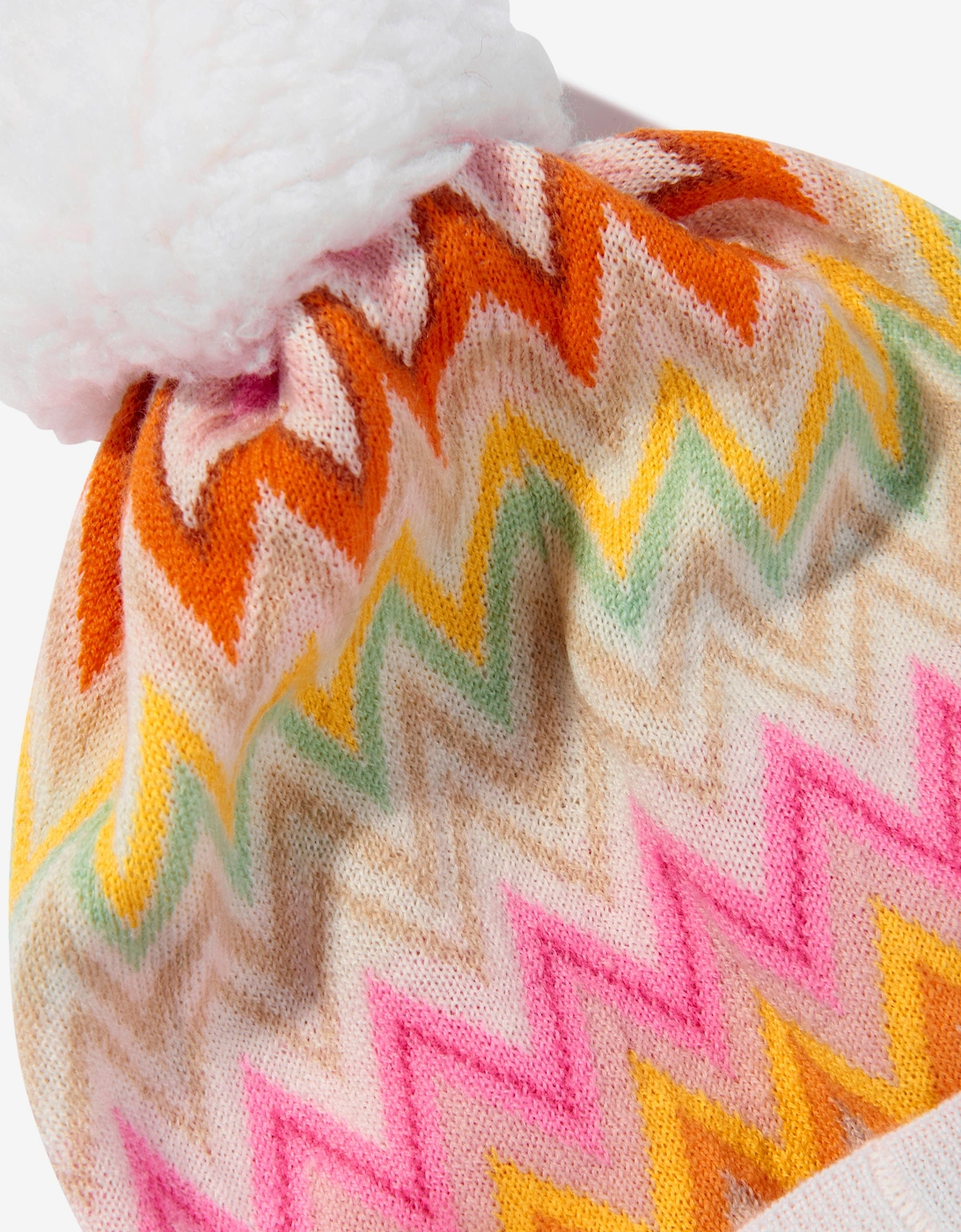 Girls Zigzag Bobble Hat in Multicolour