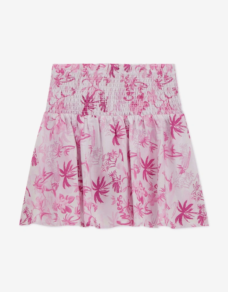 Girls Palm Tree Mini Skirt in Pink