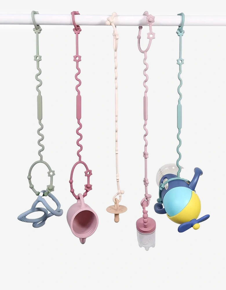Adjustable Teether and Pacifier Clip in Pink