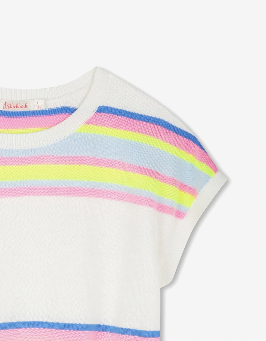 Billieblush Girls Striped Knitted Dress in Ivory
