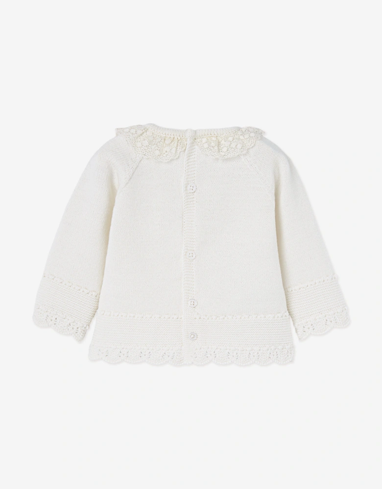 Baby Knitted 2 Piece Babygrow Set in Ivory