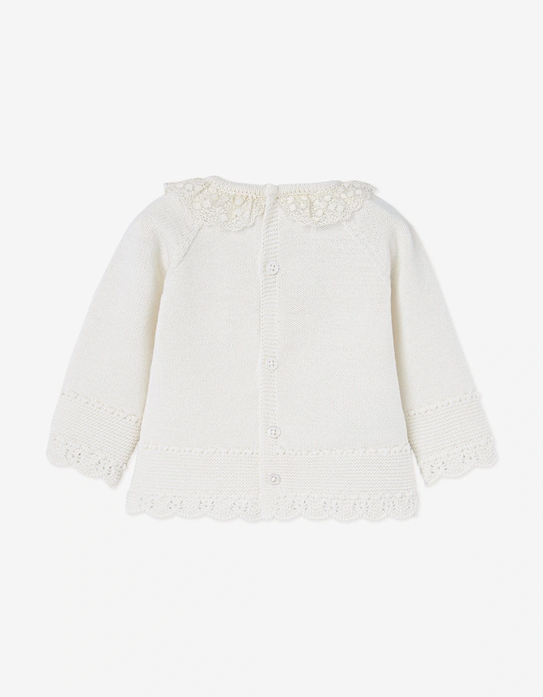 Baby Knitted 2 Piece Babygrow Set in Ivory