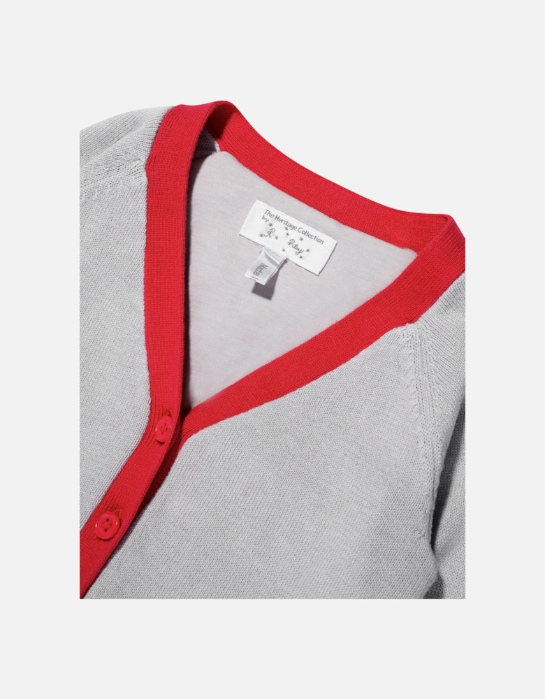 Baby Boys Soldier Intarsia Cardigan in Grey