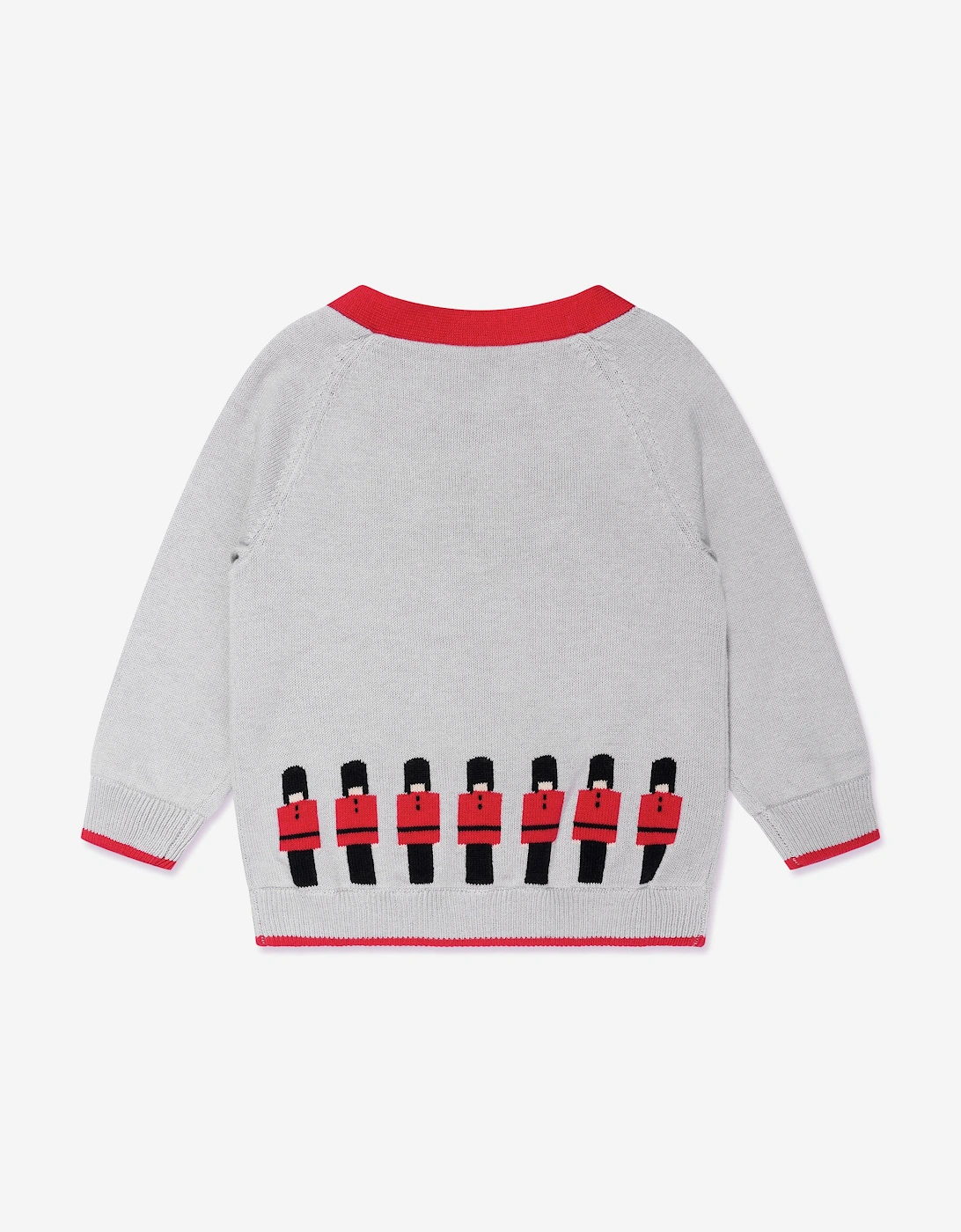 Baby Boys Soldier Intarsia Cardigan in Grey