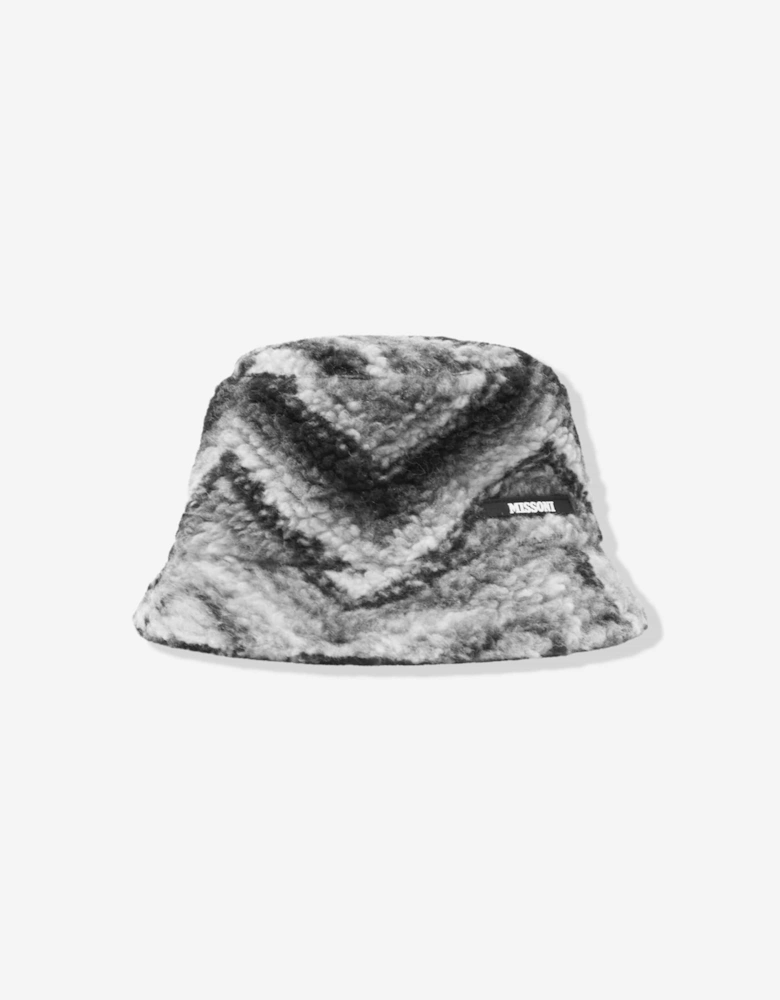 Boys Zigzag Bucket Hat in Black