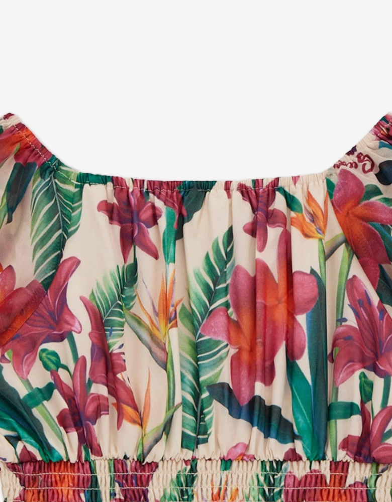 Girls Chiffon Floral Blouse in Multicolour