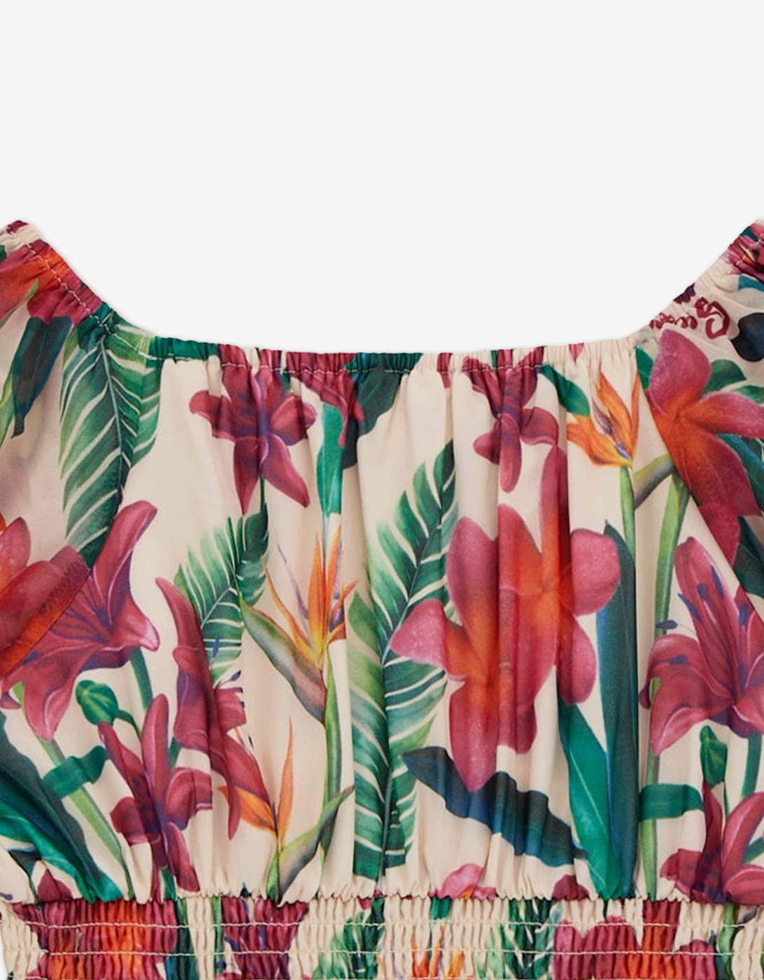 Girls Chiffon Floral Blouse in Multicolour