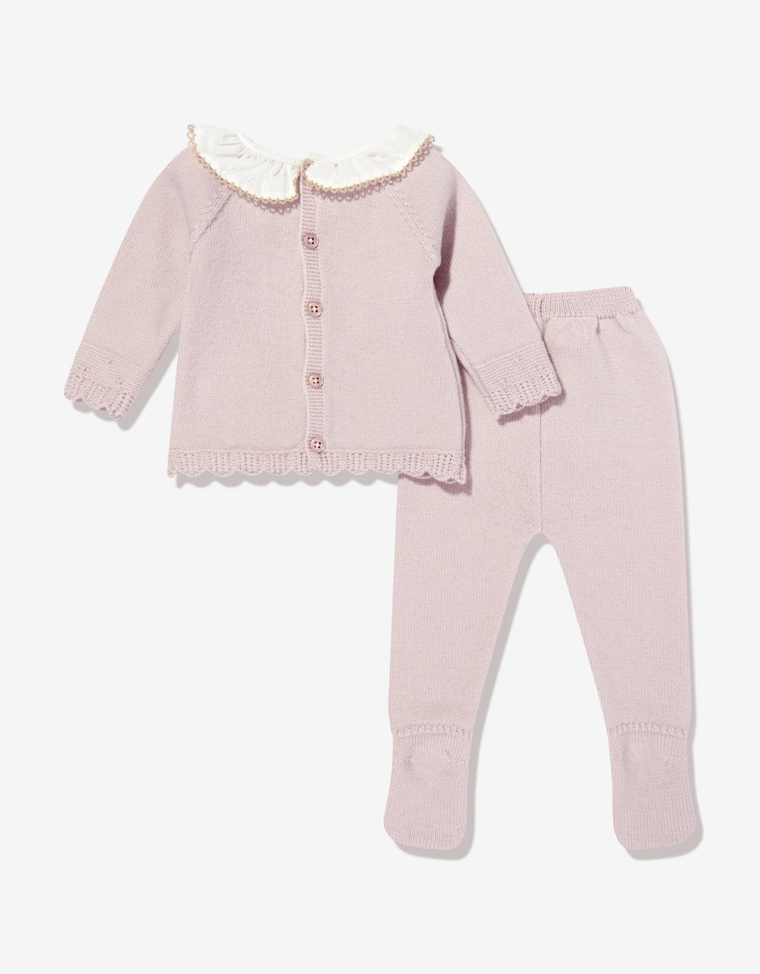 Baby Girls Knitted 2 Piece Babygrow Set in Purple