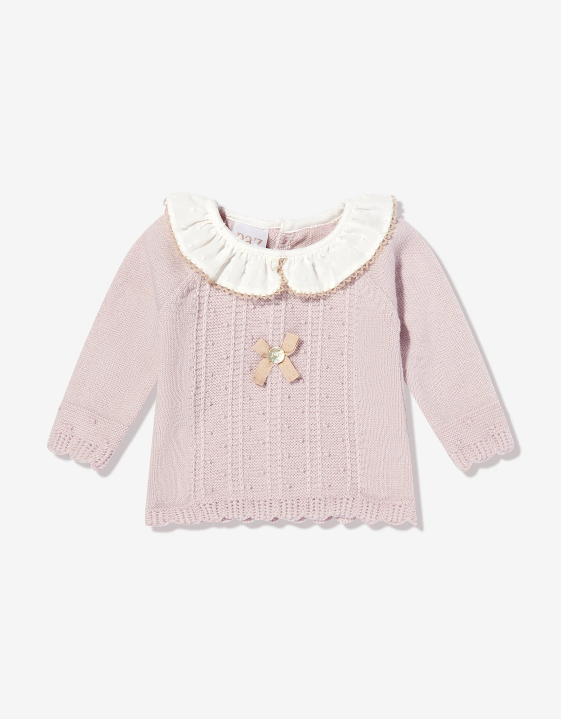Baby Girls Knitted 2 Piece Babygrow Set in Purple