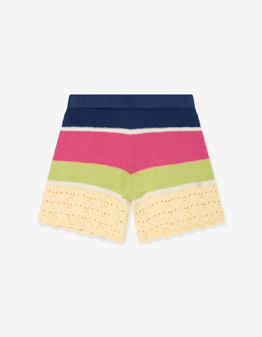 Girls Crochet Knit Shorts in Multicolour, 5 of 4