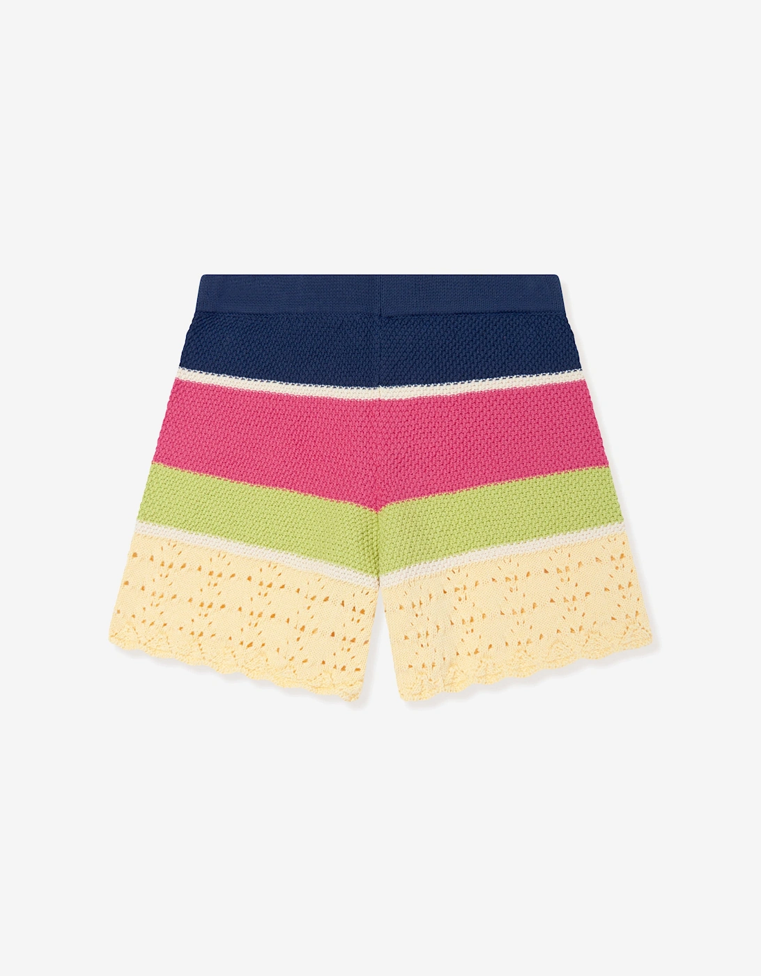 Girls Crochet Knit Shorts in Multicolour