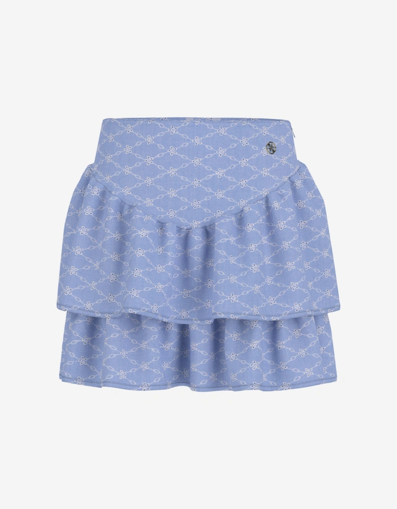Girls Sangallo Oxford Skirt in Blue