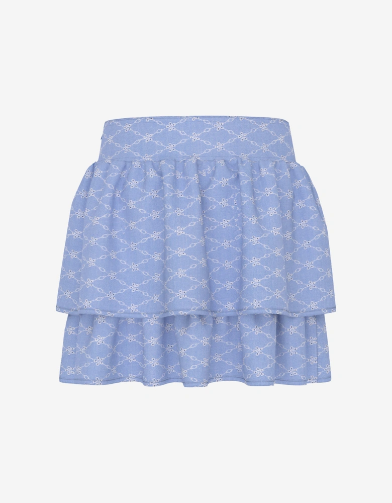 Girls Sangallo Oxford Skirt in Blue