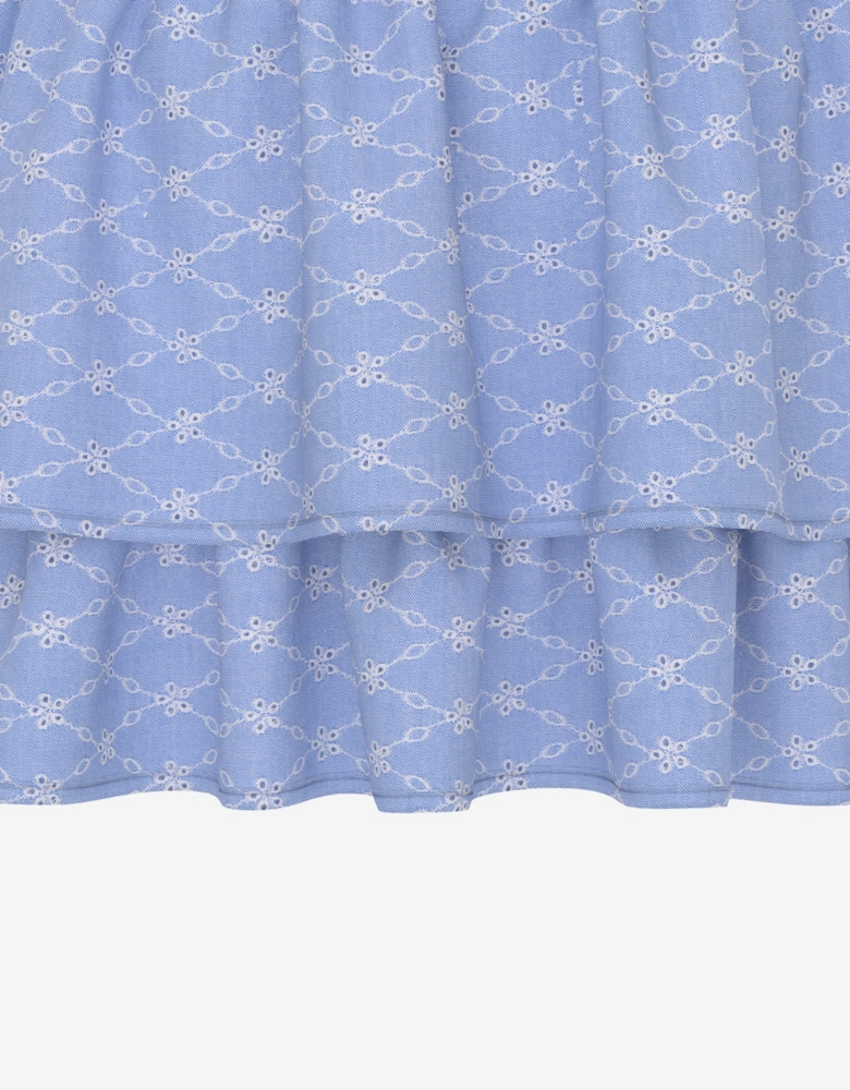 Girls Sangallo Oxford Skirt in Blue
