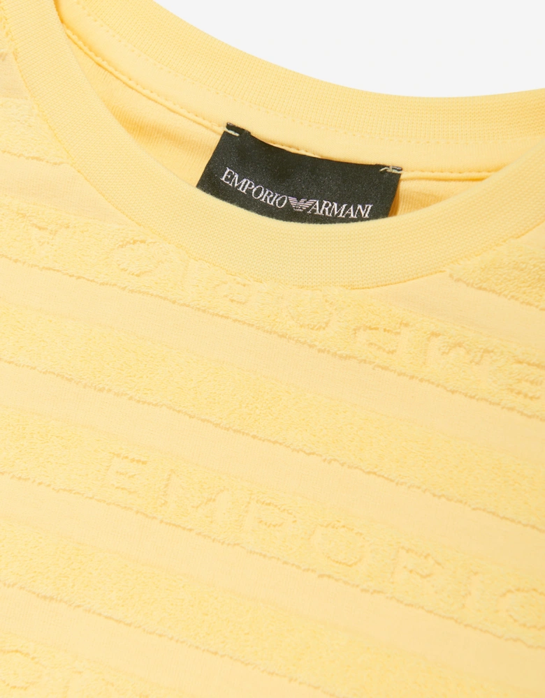 Girls Striped Logo T-Shirt in Yellow