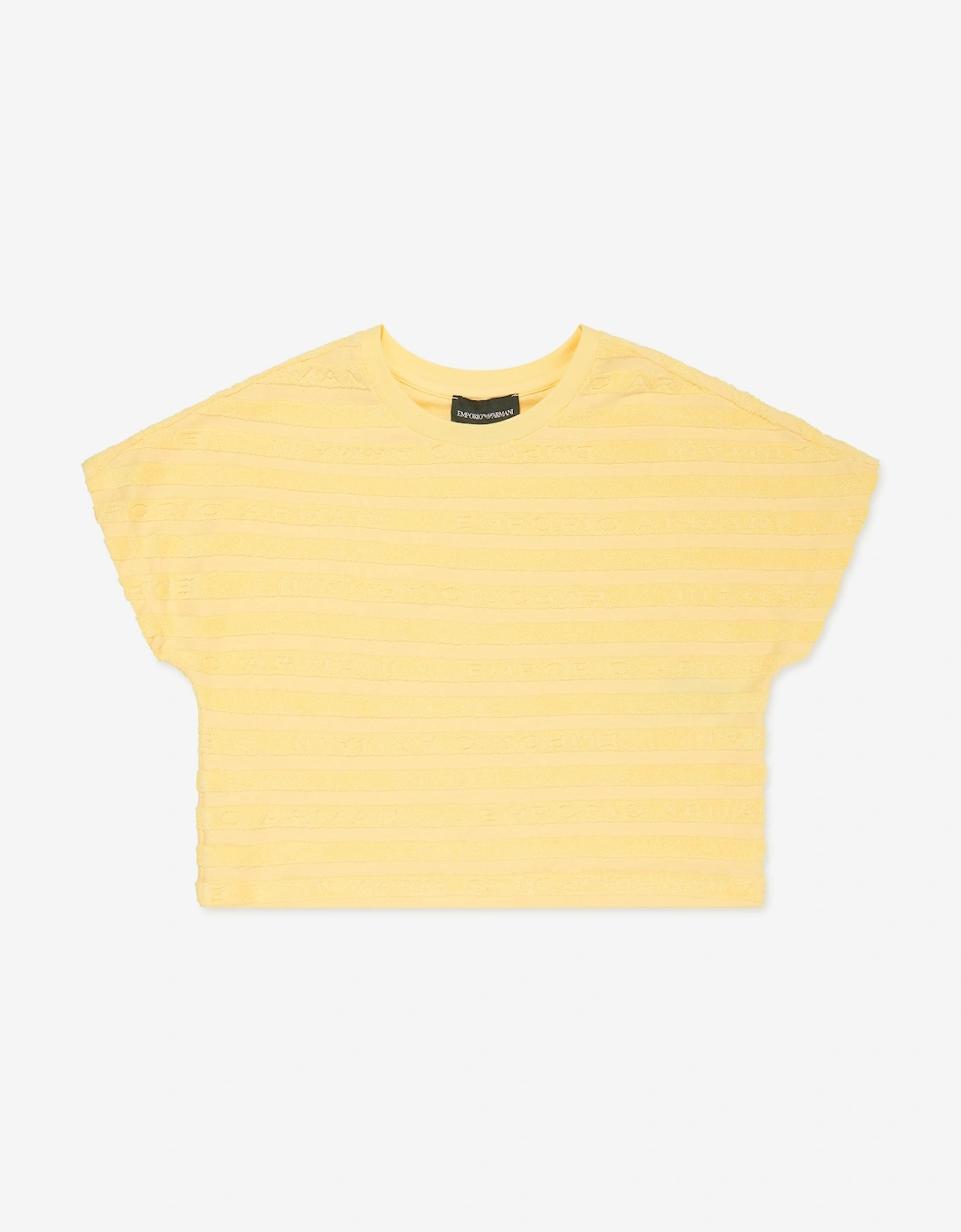 Girls Striped Logo T-Shirt in Yellow, 5 of 4