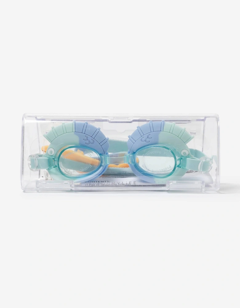 Kids Swim Goggles Finn the Fish in Blue (16cm)