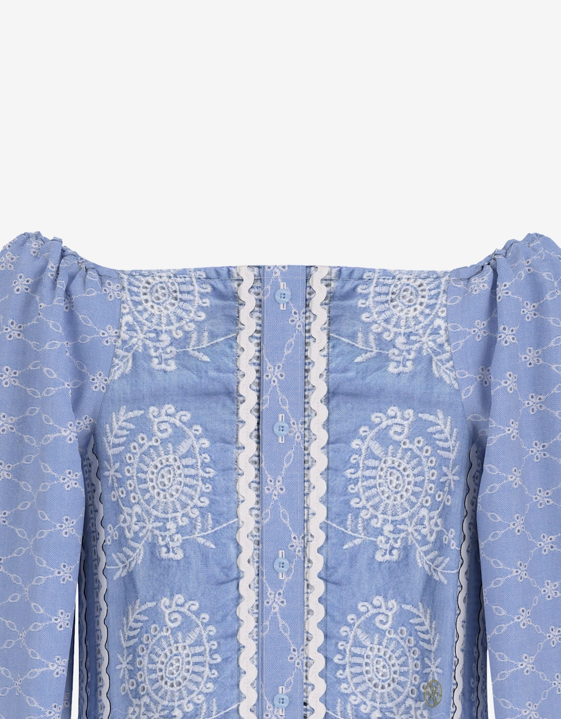 Girls Sangallo Oxford Blouse in Blue