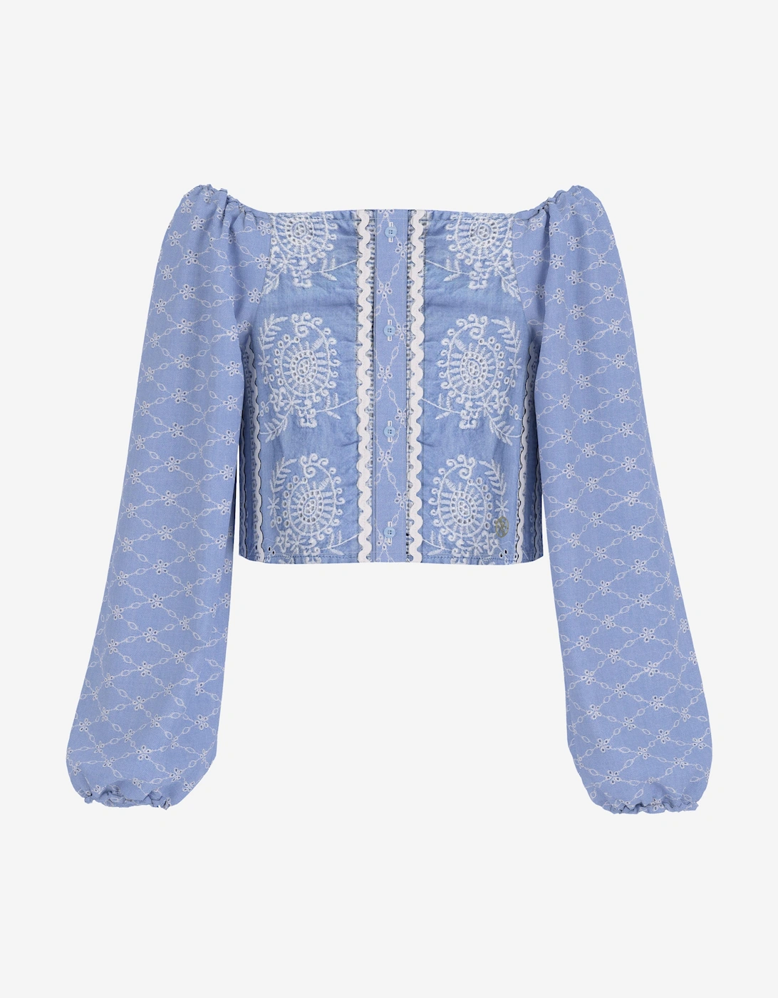 Girls Sangallo Oxford Blouse in Blue, 5 of 4