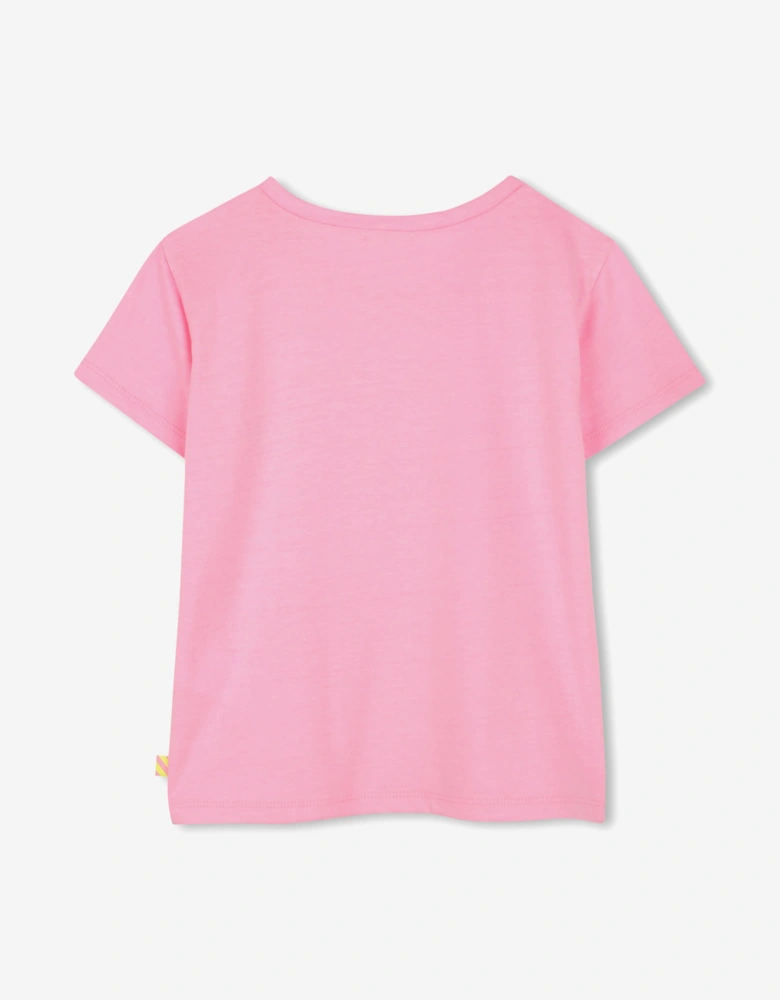 Billieblush Girls Sequin Animals T-Shirt in Pink
