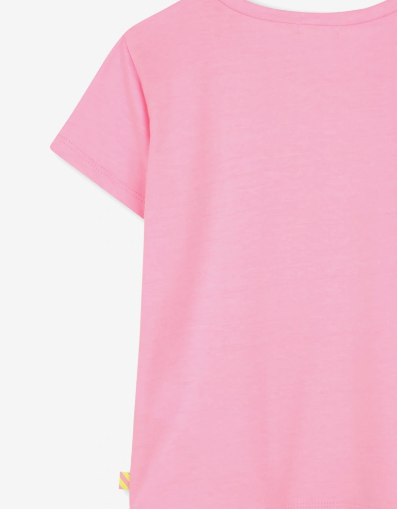 Billieblush Girls Sequin Animals T-Shirt in Pink