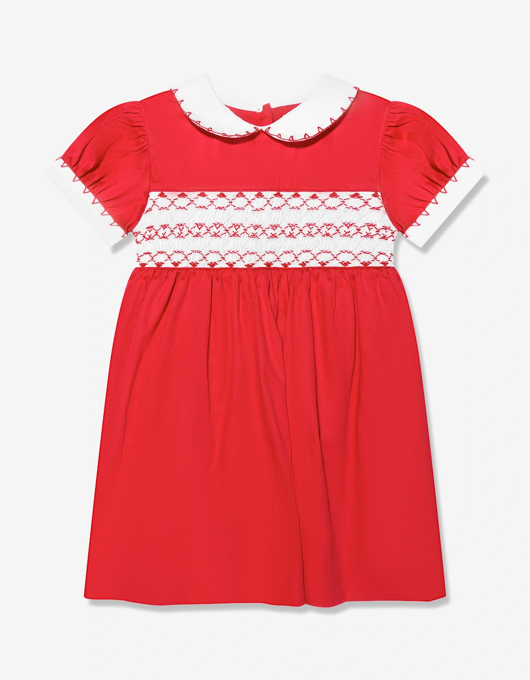 Baby Girls Classic Smocked Dress And Bloomers in Red