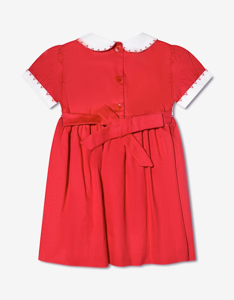 Baby Girls Classic Smocked Dress And Bloomers in Red